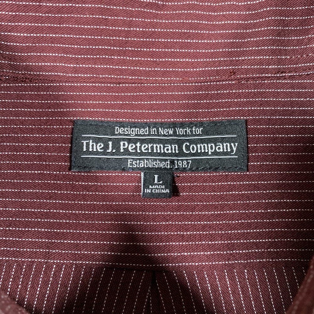 The J Peterman Company Shirt Large Maroon Button Down Long Sleeve Pocket - Picture 5 of 7